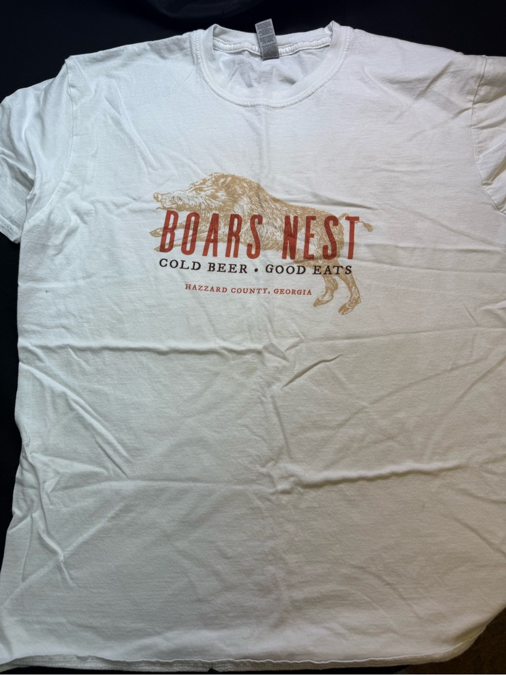 Gildan White Men's Graphic Tee Boars Nest Logo (XL)